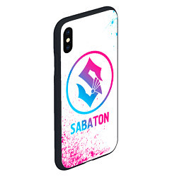 Чехол iPhone XS Max матовый Sabaton neon gradient style, цвет: 3D-черный — фото 2