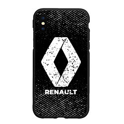 Чехол iPhone XS Max матовый Renault с потертостями на темном фоне