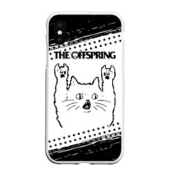 Чехол iPhone XS Max матовый The Offspring рок кот на светлом фоне
