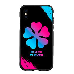 Чехол iPhone XS Max матовый Black Clover - neon gradient, цвет: 3D-черный