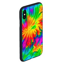 Чехол iPhone XS Max матовый Тай-дай кислотные краски, цвет: 3D-черный — фото 2