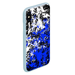 Чехол iPhone XS Max матовый Белая и синяя краска, цвет: 3D-голубой — фото 2