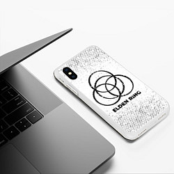 Чехол iPhone XS Max матовый Elden Ring с потертостями на светлом фоне, цвет: 3D-белый — фото 2