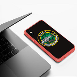 Чехол iPhone XS Max матовый Снайпер, цвет: 3D-красный — фото 2