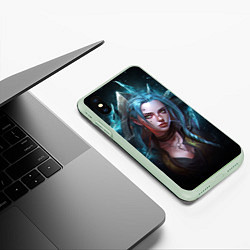 Чехол iPhone XS Max матовый Jinx fantasy art Arcane League of Legends, цвет: 3D-салатовый — фото 2