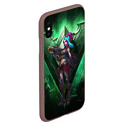 Чехол iPhone XS Max матовый Jinx art arcane league of legends, цвет: 3D-коричневый — фото 2