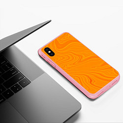 Чехол iPhone XS Max матовый Абстракция оранжевый, цвет: 3D-баблгам — фото 2
