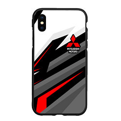 Чехол iPhone XS Max матовый Mitsubishi motors - красная линия, цвет: 3D-черный