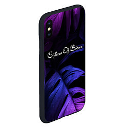 Чехол iPhone XS Max матовый Children of Bodom neon monstera, цвет: 3D-черный — фото 2