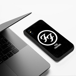 Чехол iPhone XS Max матовый Foo Fighters glitch на темном фоне, цвет: 3D-черный — фото 2