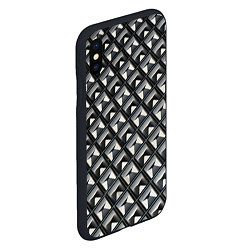Чехол iPhone XS Max матовый Текстура металла, цвет: 3D-черный — фото 2