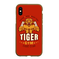 Чехол iPhone XS Max матовый Tiger - боец, цвет: 3D-коричневый