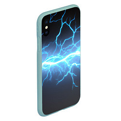 Чехол iPhone XS Max матовый Удар молнии, цвет: 3D-мятный — фото 2