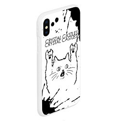 Чехол iPhone XS Max матовый Crystal Castles рок кот на светлом фоне, цвет: 3D-белый — фото 2