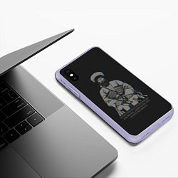 Чехол iPhone XS Max матовый Мужская цитата, цвет: 3D-светло-сиреневый — фото 2