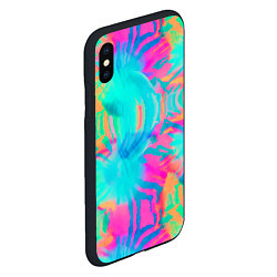 Чехол iPhone XS Max матовый Кислотный тай-дай: паттерн, цвет: 3D-черный — фото 2