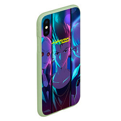 Чехол iPhone XS Max матовый Дэвид Мартинес Cyberpunk Edgerunners, цвет: 3D-салатовый — фото 2