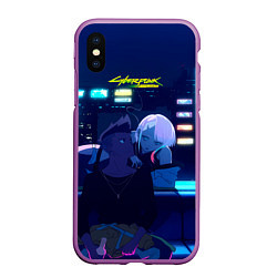 Чехол iPhone XS Max матовый Cyberpunk: Edgerunners Дэвид и Люси