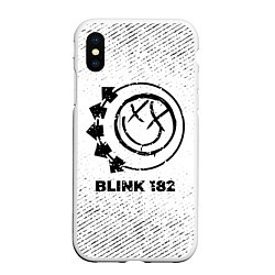 Чехол iPhone XS Max матовый Blink 182 с потертостями на светлом фоне