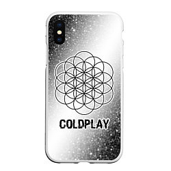 Чехол iPhone XS Max матовый Coldplay glitch на светлом фоне