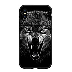 Чехол iPhone XS Max матовый Злой волчара, цвет: 3D-черный