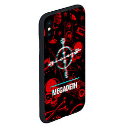 Чехол iPhone XS Max матовый Megadeth rock glitch, цвет: 3D-черный — фото 2