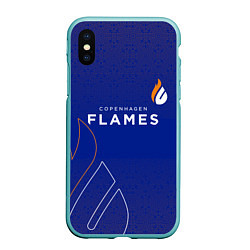 Чехол iPhone XS Max матовый Форма Copenhagen Flames, цвет: 3D-мятный