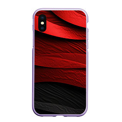 Чехол iPhone XS Max матовый Шероховатая красно-черная текстура