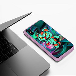 Чехол iPhone XS Max матовый Кровожадный мишутка-вуду, цвет: 3D-сиреневый — фото 2