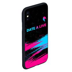 Чехол iPhone XS Max матовый Date A Live - neon gradient: символ сверху, цвет: 3D-черный — фото 2