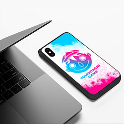 Чехол iPhone XS Max матовый Tomodachi Game neon gradient style, цвет: 3D-черный — фото 2