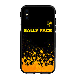 Чехол iPhone XS Max матовый Sally Face - gold gradient: символ сверху