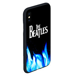 Чехол iPhone XS Max матовый The Beatles blue fire, цвет: 3D-черный — фото 2