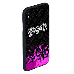 Чехол iPhone XS Max матовый Aerosmith rock legends: символ сверху, цвет: 3D-черный — фото 2