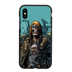 Чехол iPhone XS Max матовый Iron Maiden Fallen Angel, цвет: 3D-черный