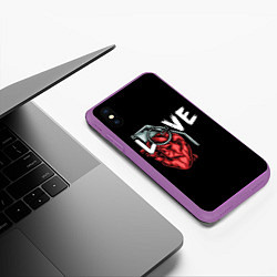 Чехол iPhone XS Max матовый Heart grenade, цвет: 3D-фиолетовый — фото 2