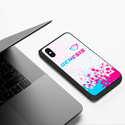 Чехол iPhone XS Max матовый Genesis neon gradient style: символ сверху, цвет: 3D-черный — фото 2