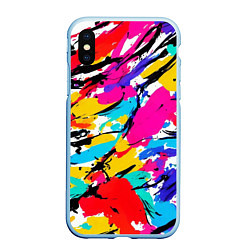 Чехол iPhone XS Max матовый Абстрактные узоры штрихи, цвет: 3D-голубой