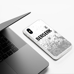 Чехол iPhone XS Max матовый Berserk glitch на светлом фоне: символ сверху, цвет: 3D-белый — фото 2