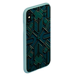 Чехол iPhone XS Max матовый Металлический паттерн, цвет: 3D-мятный — фото 2