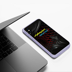 Чехол iPhone XS Max матовый Cyberpunk 2077 phantom liberty, цвет: 3D-светло-сиреневый — фото 2