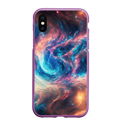 Чехол iPhone XS Max матовый Космические узоры необычные, цвет: 3D-фиолетовый