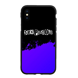 Чехол iPhone XS Max матовый Sex Pistols purple grunge