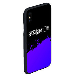 Чехол iPhone XS Max матовый Sex Pistols purple grunge, цвет: 3D-черный — фото 2