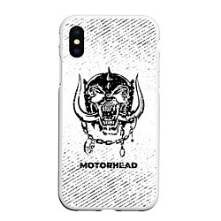 Чехол iPhone XS Max матовый Motorhead с потертостями на светлом фоне