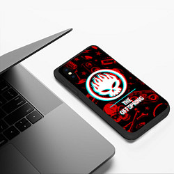 Чехол iPhone XS Max матовый The Offspring rock glitch, цвет: 3D-черный — фото 2