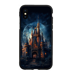 Чехол iPhone XS Max матовый Замок: арт нейросети, цвет: 3D-черный