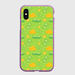 Чехол iPhone XS Max матовый Dollar money, цвет: 3D-фиолетовый