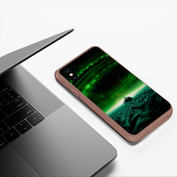 Чехол iPhone XS Max матовый Космический шторм, цвет: 3D-коричневый — фото 2