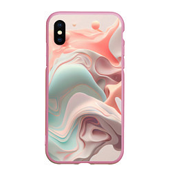 Чехол iPhone XS Max матовый Нюдовый всплеск, цвет: 3D-розовый